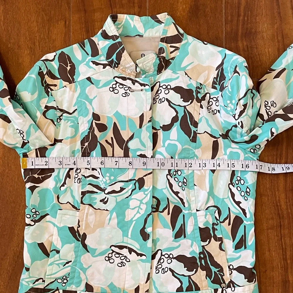 AIGNER Women’s Floral Lightweight Jacket Chinese Collar Size 6